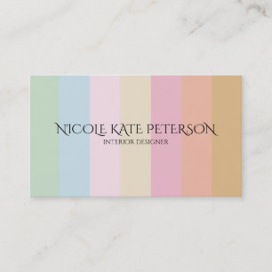 Carte De Visite Elégant minimaliste couleurs pastel Designer intér