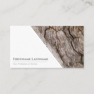 Carte De Visite Elégant minimaliste en bois blanc style bois