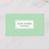 Carte de visite élégant minimaliste en pastel vert (Devant)