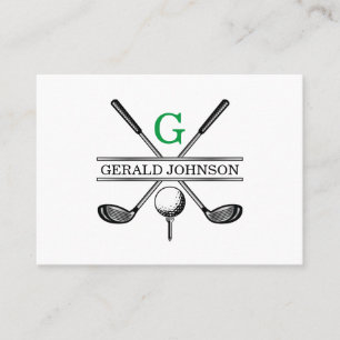 Carte De Visite Élégant Minimaliste Golf Monogramme Entreprise Per