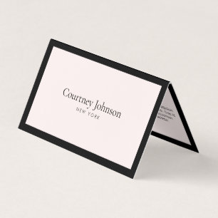 Carte De Visite Élégant Minimaliste Luxe Boutique Noir/Rose Clair