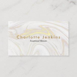 Carte De Visite Élégant Minimaliste Marbre Doré Professionnel