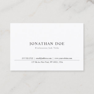 Carte De Visite Élégant minimaliste Modèle classique profession