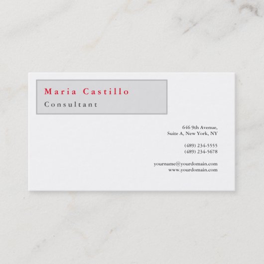 Carte De Visite Élégant minimaliste moderne (Devant)