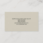 Carte De Visite Élégant minimaliste moderne (Dos)