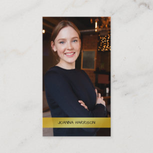 Carte De Visite Élégant minimaliste Moderne Bande d'or métalliq