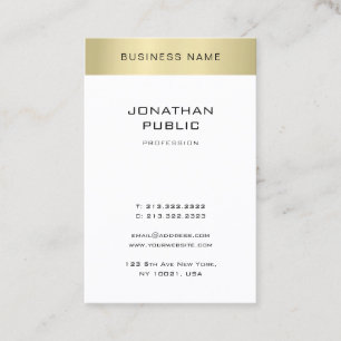 Carte De Visite Élégant Minimaliste Moderne Look Or Plain Tendance
