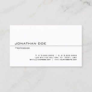 Carte De Visite Élégant minimaliste moderne professionnel blanc él