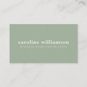 Carte De Visite Élégant minimaliste moderne Sage vert