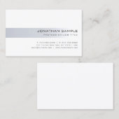 Carte De Visite Élégant minimaliste moderne Silver Professional (Devant / Derrière)