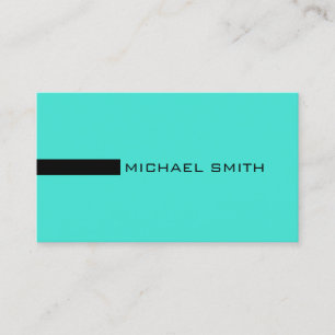 Carte De Visite Elégant minimaliste moderne Turquoise et Noir