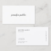 Carte De Visite Élégant minimaliste Nettoyage manuscrit blanc (Devant / Derrière)