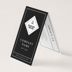 Carte De Visite Élégant minimaliste noir blanc noir ton logo han