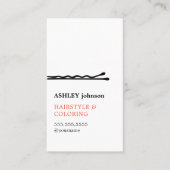Carte De Visite Elégant minimaliste noir coiffeur blanc (Devant)