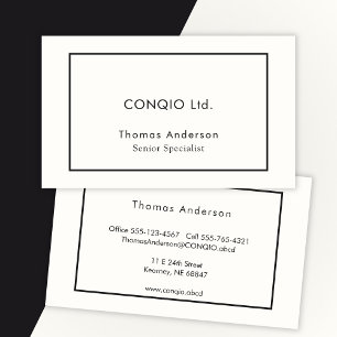 Carte De Visite Élégant minimaliste noir et blanc entreprise