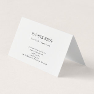 Carte De Visite Élégant minimaliste noir et blanc rétro