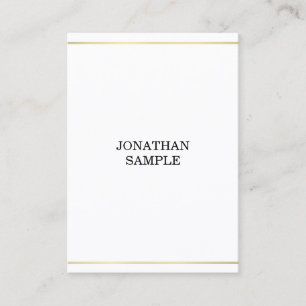 Carte De Visite Élégant Minimaliste Or Design Professionnel Luxe