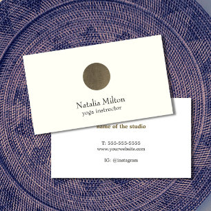 Carte De Visite Elégant minimaliste Pastel Faux Cercle Métal Yoga