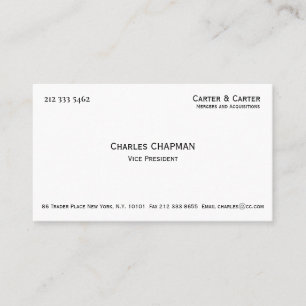 Carte De Visite Élégant minimaliste professionnel noir et blanc