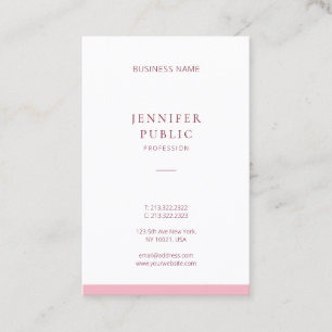Carte De Visite Élégant minimaliste professionnel rose moderne Pla