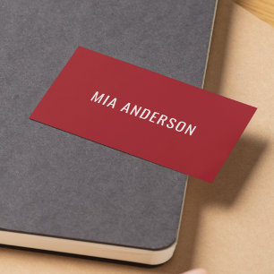 Carte De Visite Élégant minimaliste Rouge Vieux Blanc Gras Réseau