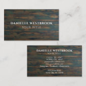 Carte De Visite Élégant minimaliste Rustique Bois foncé (Devant / Derrière)