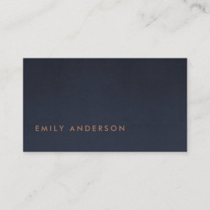CARTE DE VISITE ÉLÉGANT MINIMUM SIMPLE MARINE BLEU FOIL BLUSH RO