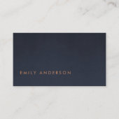 CARTE DE VISITE ÉLÉGANT MINIMUM SIMPLE MARINE BLEU FOIL BLUSH ROSE (Devant)