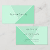 Carte De Visite Elégant Mint Green Moderne Simple Design Modèle (Devant / Derrière)