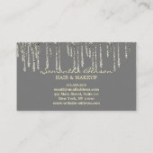 Carte De Visite Elégant miroir maquillage cheveux blush or gouttes (Dos)