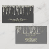 Carte De Visite Elégant miroir maquillage cheveux blush or gouttes (Devant / Derrière)