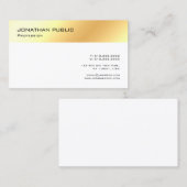 Carte De Visite Elégant Modèle blanc or professionnel moderne (Devant / Derrière)