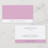 Carte De Visite Élégant Modèle blanc violet élégant (Devant / Derrière)