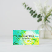 Carte De Visite Elégant Modèle bleu vert pourpre jaune tendance (Debout devant)