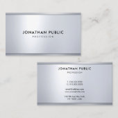 Carte De Visite Elégant Modèle Cool moderne en argent (Devant / Derrière)