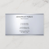 Carte De Visite Elégant Modèle Cool moderne en argent (Dos)