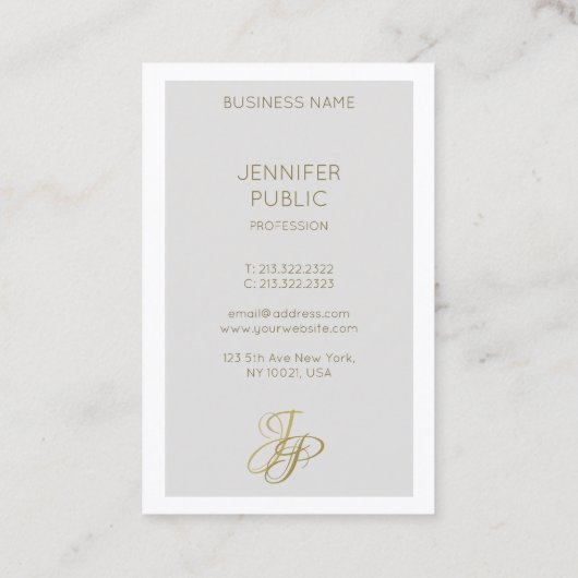 Carte De Visite Élégant Modèle de monogramme d'écriture moderne (Dos)