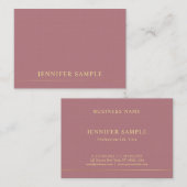 Carte De Visite Élégant Modèle de texte Or moderne professionnel (Devant / Derrière)