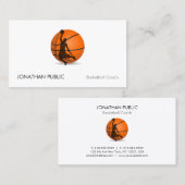 Carte De Visite Élégant Modèle d'entraîneur de basket-ball moderne (Devant / Derrière)
