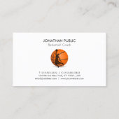Carte De Visite Élégant Modèle d'entraîneur de basket-ball moderne (Dos)