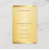 Carte De Visite Élégant Modèle Faux Or Vertical Moderne Arrondi (Dos)