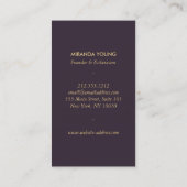 Carte De Visite Élégant modèle floral mystique Bourgogne (Dos)