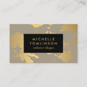 Carte De Visite Elégant modèle Floral Or Tan Designer (Devant)