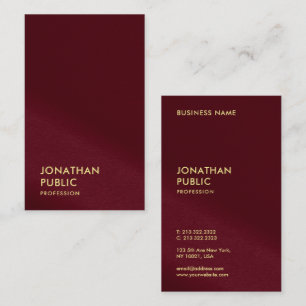 Carte De Visite Elégant Modèle Gold Burgundy Red Luxury