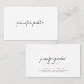 Carte De Visite Élégant Modèle moderne écriture manuscrite Script  (Devant / Derrière)