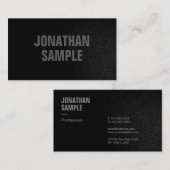 Carte De Visite Elégant Modèle moderne look cuir noir (Devant / Derrière)