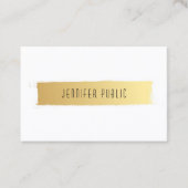 Carte De Visite Elégant Modèle moderne or blanc luxe chic (Devant)