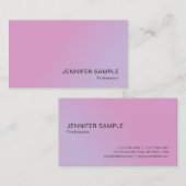 Carte De Visite Élégant Modèle moderne rose rose (Devant / Derrière)
