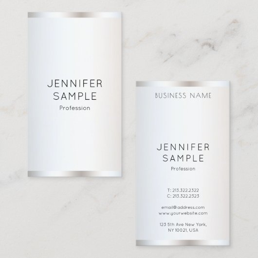 Carte De Visite Élégant Modèle moderne Vertical Professional (Devant / Derrière)
