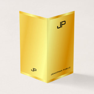 Carte De Visite Elégant Modèle Monogramme moderne Gold Look